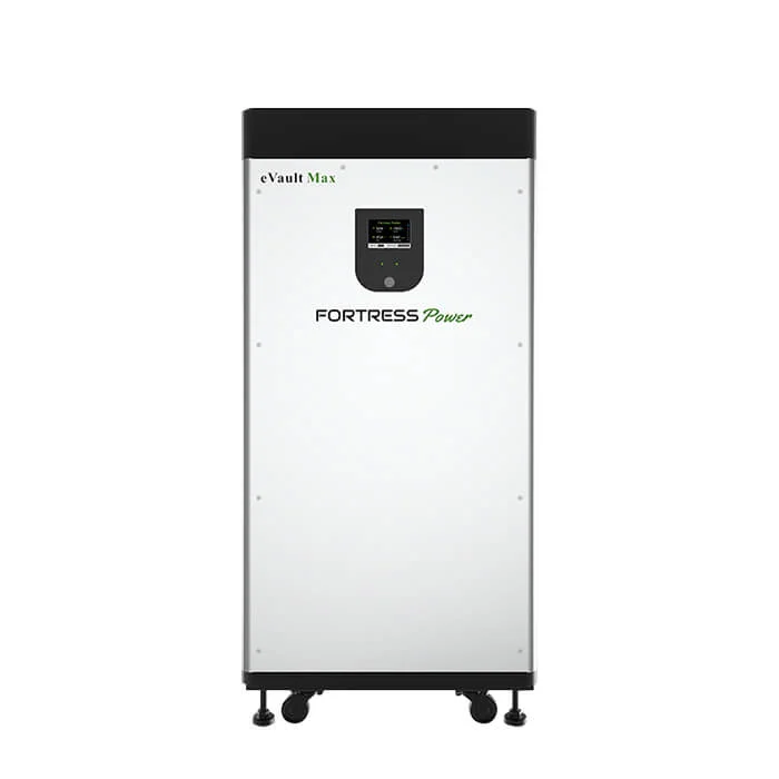 Fortress Power eVault Max 18.5kWh LFP Battery, a high-capacity lithium ferro phosphate battery designed for residential and commercial solar power systems, providing reliable energy storage and efficient performance for long-lasting durability.