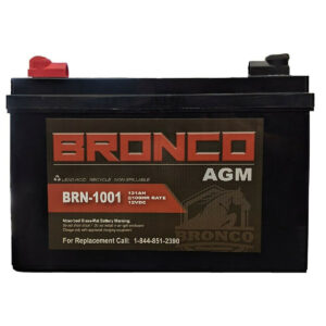 Bronco 12V 121Ah AGM Solar Battery (BRN-1001), a high-capacity and maintenance-free absorbed glass mat (AGM) battery designed for reliable and efficient energy storage in various solar and renewable energy applications.