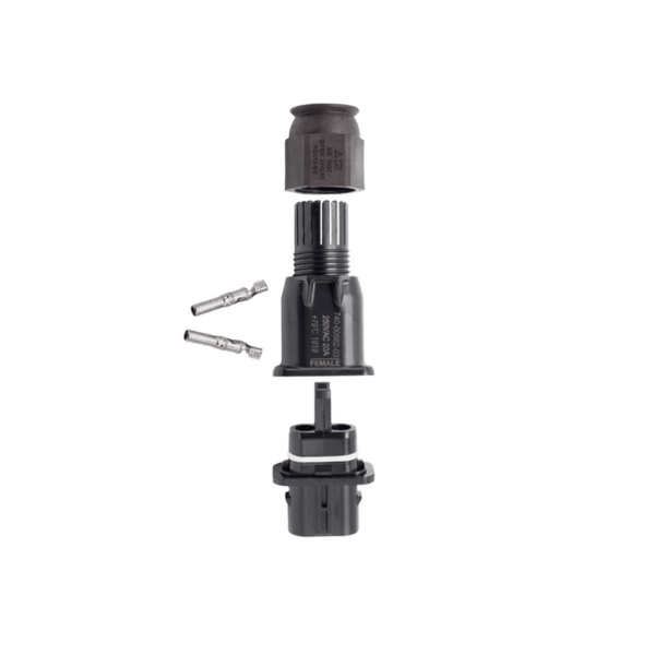 Enphase Q Field Wireable Connector – Female, a durable and easy-to-install connector designed for field wiring in Enphase solar power systems, providing secure and reliable electrical connections.