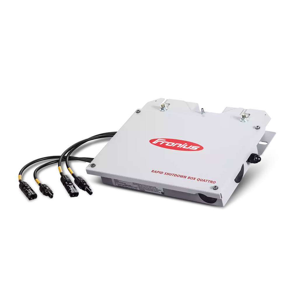 Fronius Rapid Shutdown Box (FRO-RSD-QUAD), an advanced safety device designed for solar power systems, providing rapid shutdown capabilities to ensure compliance with safety regulations and protect system components during emergencies.