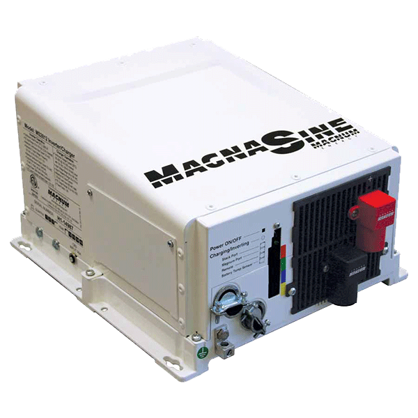 Magnum Energy MS-PAE 4400W 48VDC Pure Sine Inverter/Charger, a high-performance inverter and charger designed for solar power systems, providing efficient energy conversion and reliable battery charging with pure sine wave output.