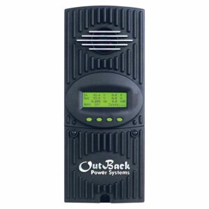 Outback Power FLEXmax 60 Charge Controller, an efficient charge controller designed for solar energy systems, featuring advanced maximum power point tracking (MPPT) technology to optimize energy harvest and ensure reliable battery charging.