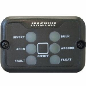Magnum Energy Remote for MM Series – 6 LED, a user-friendly remote control device designed for monitoring and controlling Magnum Energy MM Series inverters, featuring six LED indicators for easy status updates and system management.