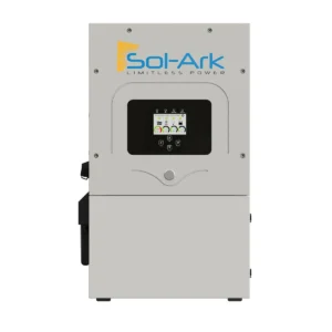 Sol-Ark 12K Hybrid All-In-One Inverter/Charger, a high-capacity and versatile device designed for solar power systems, providing efficient energy conversion, reliable battery charging, and seamless integration for both residential and commercial applications.