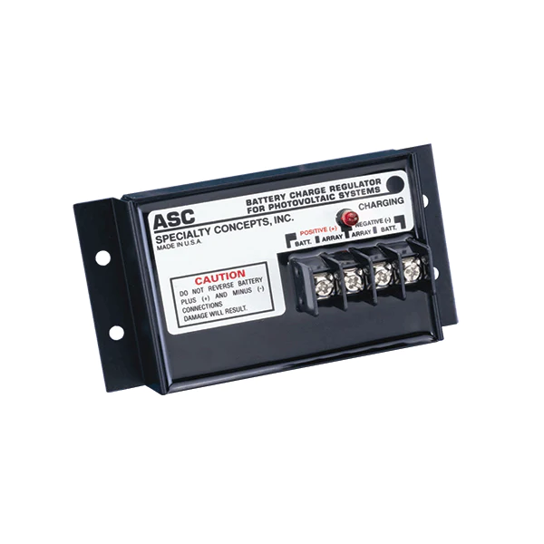 Specialty Concepts 8 Amp 12V Charge Controller, a reliable and efficient device designed to manage and optimize the charging of 12V batteries in solar power systems, ensuring effective energy storage and system performance.