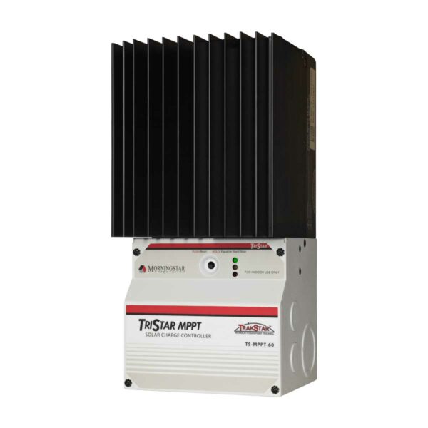Morningstar TriStar 60 Amp MPPT Charge Controller, a high-efficiency charge controller designed for solar energy systems, featuring advanced maximum power point tracking (MPPT) technology to optimize energy harvest and ensure reliable battery charging.
