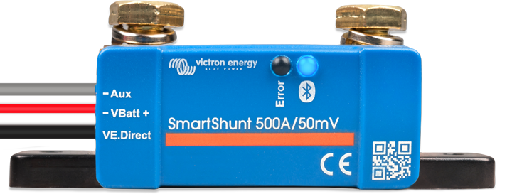 Victron Energy SmartShunt 1000A/50mV IP65, a high-precision battery monitor designed for accurate current measurement and energy management in solar power systems.