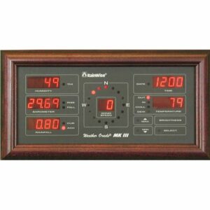 RainWise Oracle Multi-Display, a versatile and user-friendly display unit designed to provide real-time weather data from RainWise weather stations, featuring multiple data views and easy readability for comprehensive weather monitoring.