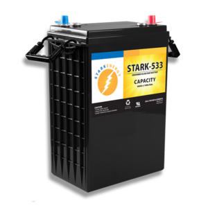 Stark Energy 6V 533Ah AGM Battery (SRK-533), a high-capacity and maintenance-free absorbed glass mat (AGM) battery designed for reliable and efficient energy storage in various solar and renewable energy applications.