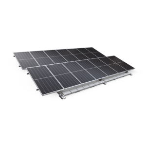 Fast-Rack Avenue Flat Roof Mount, a robust and adaptable mounting solution designed for securing solar panels on flat roofs, ensuring stability and optimal positioning for efficient energy capture.