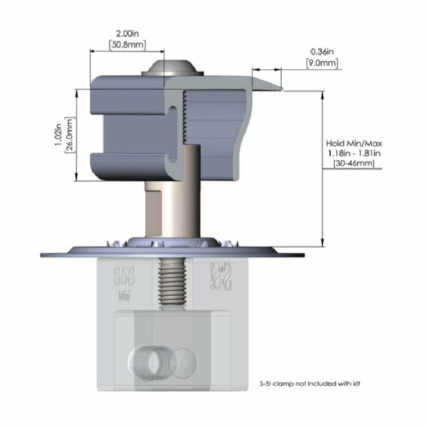 S-5! PVKIT EdgeGrab Mill, a robust and reliable edge clamp designed for securely fastening the edges of solar panels to metal roofs, ensuring stable and efficient installation in solar power systems.