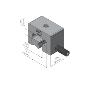 S-5! T Mini Clamp, a compact and durable clamp designed for securely attaching solar panels and other components to standing seam metal roofs, ensuring stability and ease of installation.