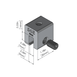 S-5! E Mini Clamp, a compact and durable clamp designed for securely attaching solar panels and other components to standing seam metal roofs, ensuring stability and ease of installation.