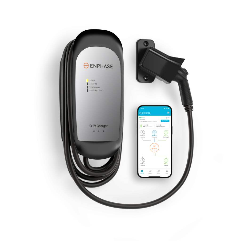 Enphase IQ 50 EV Charger, an advanced electric vehicle charging solution engineered for residential and commercial use, featuring intelligent charging capabilities and seamless integration with Enphase energy management systems for efficient and sustainable charging.