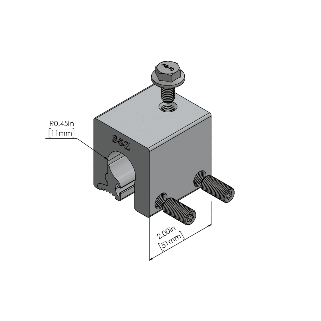 S-5! Z Clamp, a versatile and durable clamp designed for securely attaching solar panels and other components to standing seam metal roofs, ensuring stability and ease of installation.