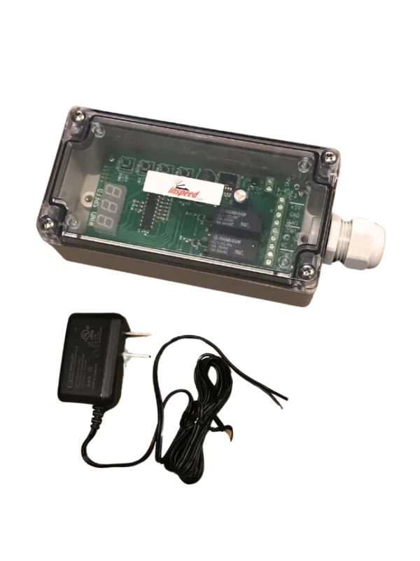 Inspeed WindAlarm Switch, an advanced wind-activated switch designed to trigger alarms or other systems when preset wind speed thresholds are reached, providing reliable wind monitoring and safety alerts.