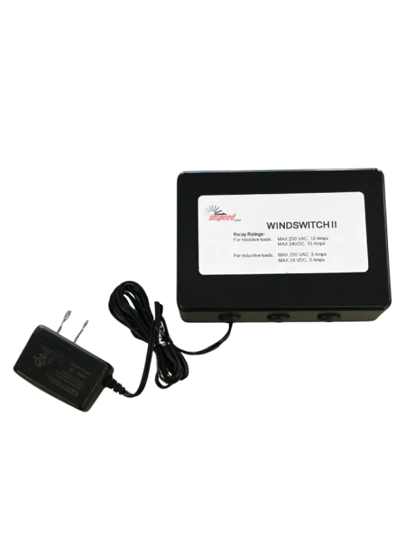 Inspeed Wind Switch, a reliable device designed to activate or deactivate systems based on wind speed, ideal for integrating with anemometers for automated wind control solutions.