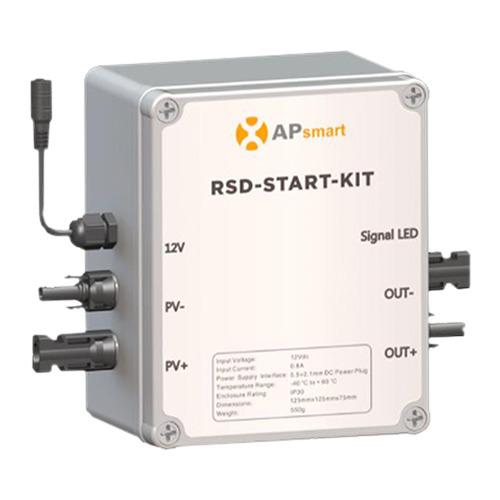 APsmart Rapid Shutdown Starter Kit, a comprehensive kit designed for implementing rapid shutdown capabilities in solar power systems, ensuring safety and compliance with installation requirements.​