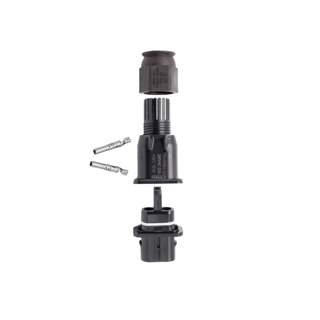 Enphase Q Field Wireable Connector – Female, a durable and easy-to-install connector designed for field wiring in Enphase solar power systems, providing secure and reliable electrical connections.