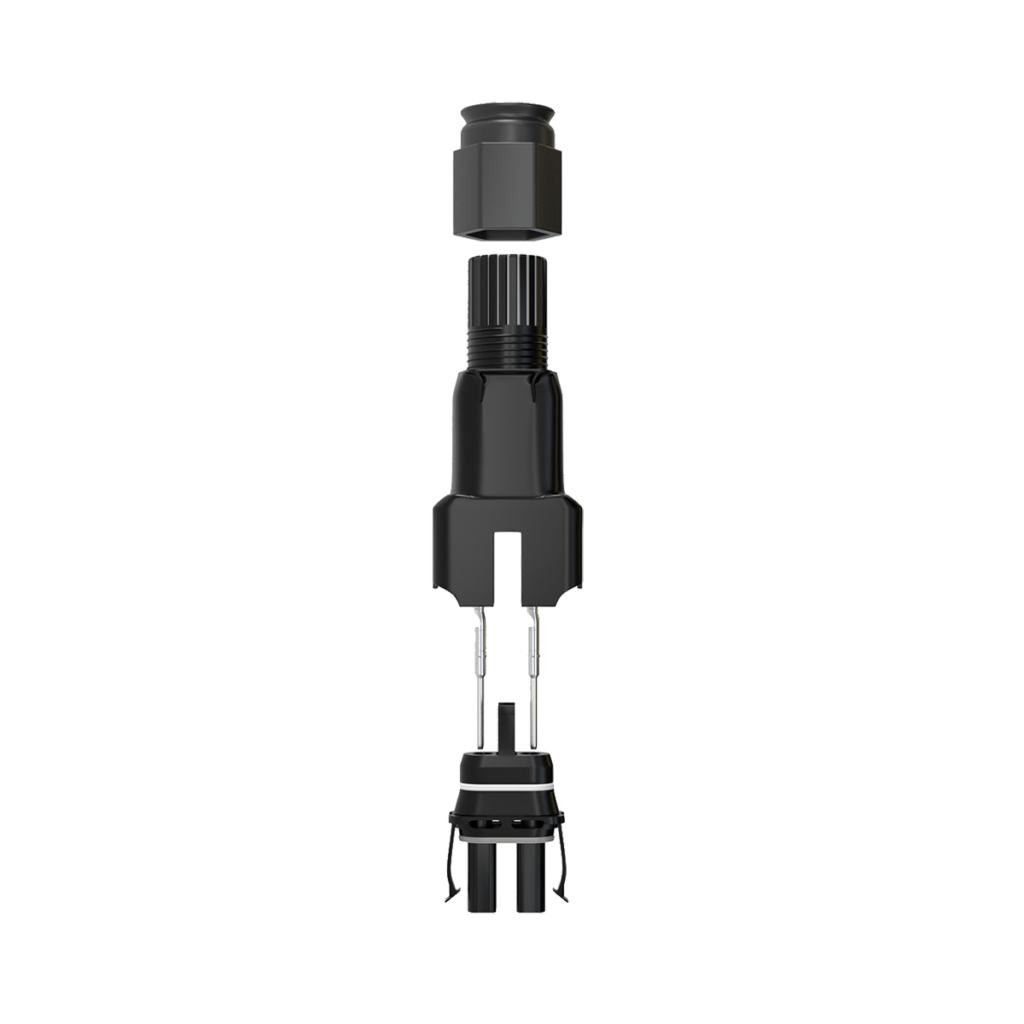 Enphase Q Field Wireable Connector – Male, a durable and easy-to-install connector designed for field wiring in Enphase solar power systems, providing secure and reliable electrical connections.