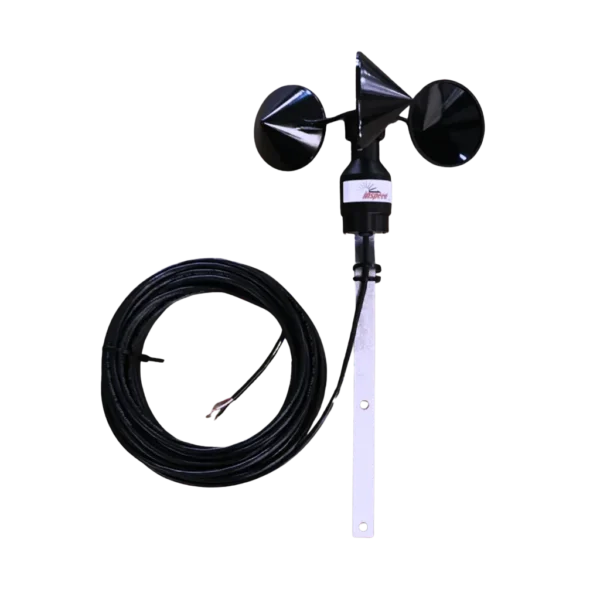 Inspeed WS2R Reed Switch Wind Speed Sensor with a 3-cup anemometer, designed for accurate wind speed measurement using reed switch technology.