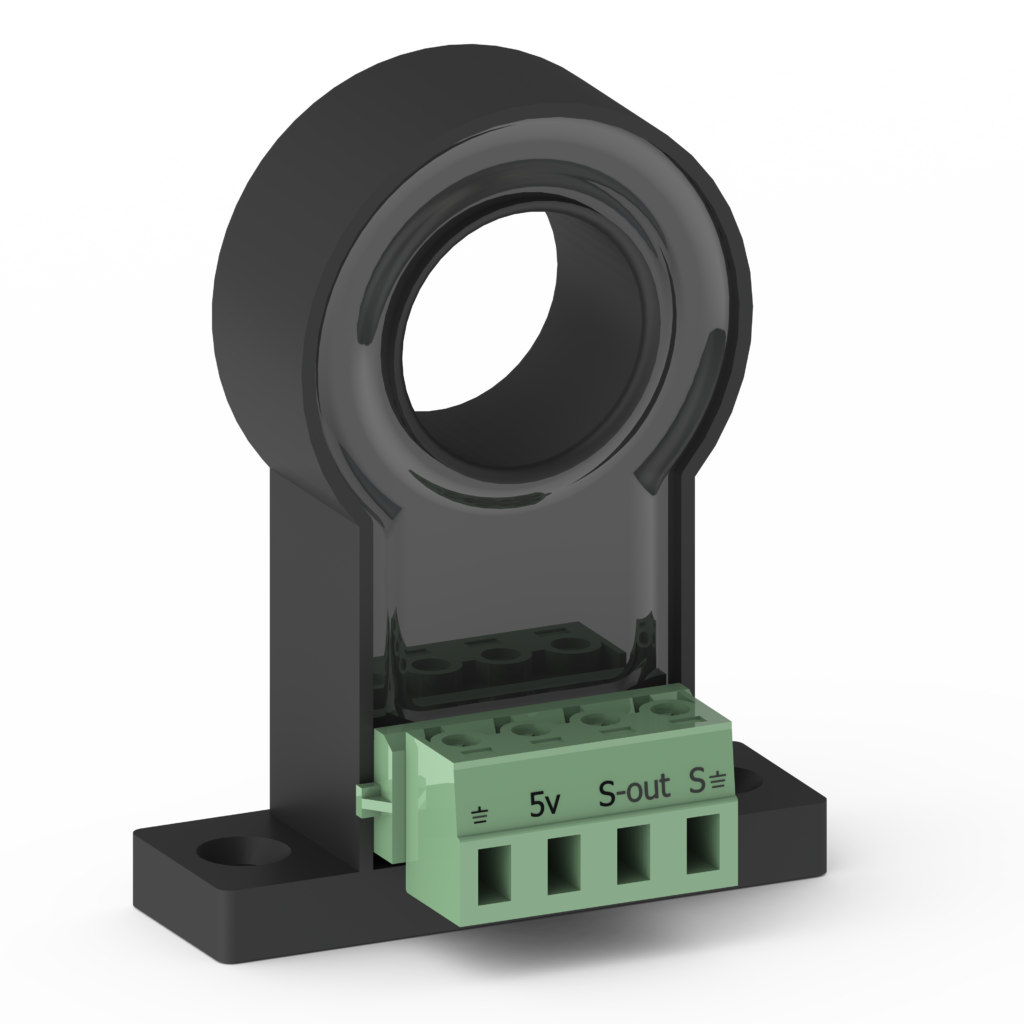 AmpXSensors Non-Invasive 100A Current Sensor Transformer Bi-Directional (AmpX-100), a precise and reliable sensor designed to measure electrical current without direct contact, offering bi-directional monitoring for various applications.