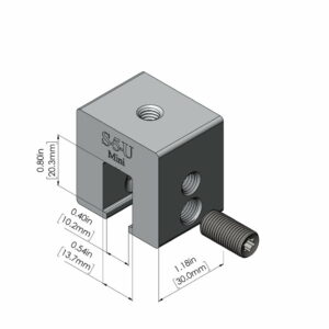 S-5! U Mini Clamp, a compact and durable clamp designed for securely attaching solar panels and other components to standing seam metal roofs, ensuring stability and ease of installation.