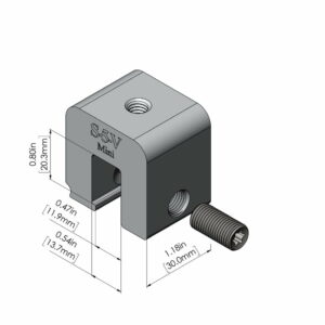 S-5! V Mini Clamp, a compact and durable clamp designed for securely attaching solar panels and other components to standing seam metal roofs, ensuring stability and ease of installation.