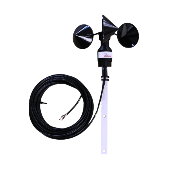 Inspeed WS2H Hall Sensor Wind Speed Sensor with a 3-cup anemometer, designed for precise measurement of wind speed using hall effect technology.