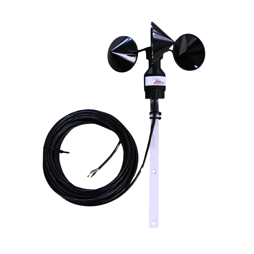 Inspeed WS2H Hall Sensor Wind Speed Sensor with a 3-cup anemometer, designed for precise measurement of wind speed using hall effect technology.