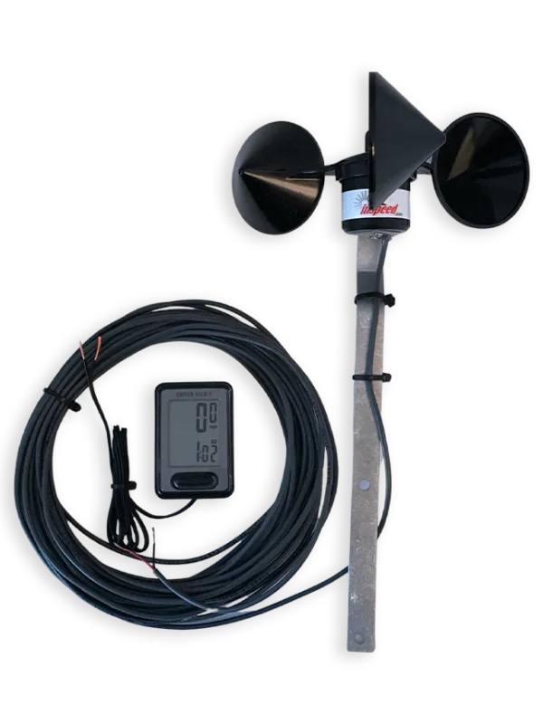 Inspeed Pole Mount Cup Anemometer, a reliable and precise wind speed sensor designed for secure mounting on poles, providing accurate wind measurements for various weather monitoring applications.